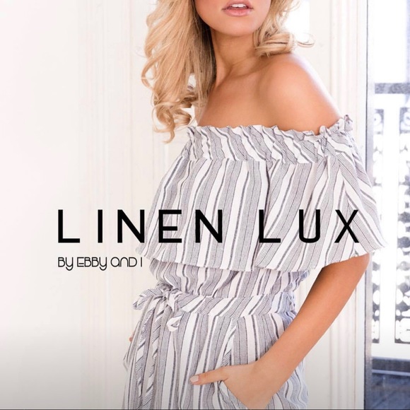 Linen Lux Dresses Linen Lux Off The Shoulder Dress W Tie At Waist Poshmark